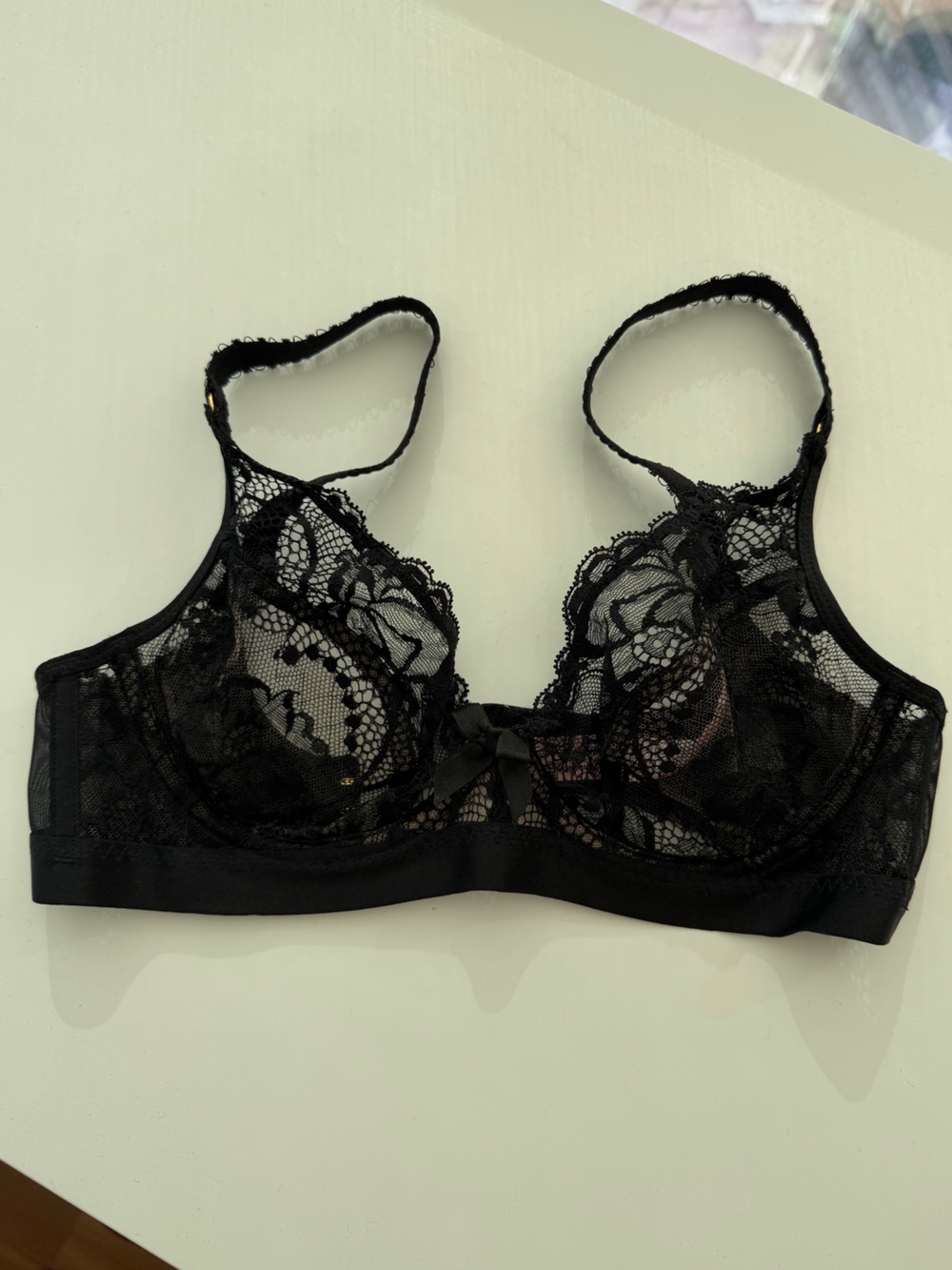 Agent Provocateur Black Lace Unlined Bralette